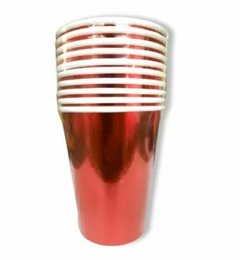 Vaso metalizado Rojo x 10unid