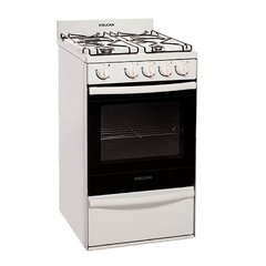 Cocina Volcan 87144V multigas 4 hornallas blanca puerta con visor 70L