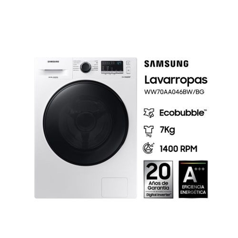 Lavarropas Samsung Inverter WW70AA46BW 7kg 1400rpm