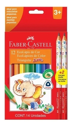 Lápices De Colores - EcoLápiz 12+2 Jumbo Faber-Castell