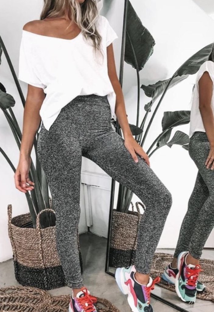Calça hotsell lurex prata