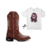 Combo Bota Texana Feminina Cruz Azul + Camiseta Sworn