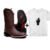 Bota Texana Masculina Gaio + Camiseta Cowboy Solitary Combo