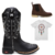 Bota Texana Feminina Black Cross + Botina Bella + Camiseta