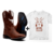 Combo Bota Texana Boi Branco + Camiseta Country The Duel