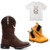 Bota texana boi branco + Botina simprão + Camiseta