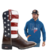 Bota Texana Masculina Bandeira Eua + Moletom Country Masculino Texas Azul Com Capuz