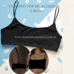 ANDRESSA CORPIÑO TOP DE ALGODON NEGRO A 0033N