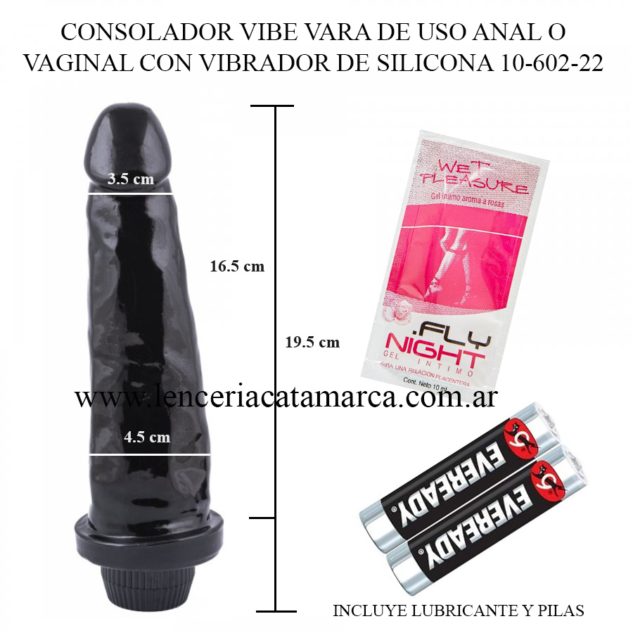 CAIMAN CONSOLADOR VARA CON VIBRADOR DE SILICONA 10-602-22