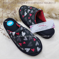 IKKI PANTUFLA BORDADA DAMA ESTAMPADAS NEGRO 15ESN