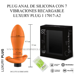 ST PLUG ANAL DE SILICONA CON 7 VIBRACIONES RECARGABLE LUXURY PLUG 1 17017-A2