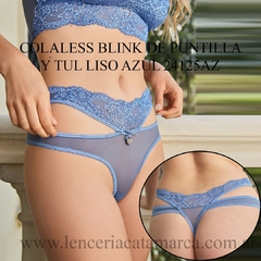 PLAYBOY COLALESS BLINK DE PUNTILLA Y TUL LISO AZUL 24125AZ