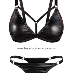 ANA KENDY CONJUNTO TRIANGULO SIMIL CUERO CON COLALESS REGULABLE 450N - comprar online