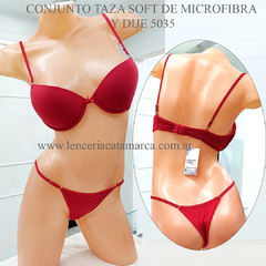 LODY CONJUNTO TAZA SOFT CON ARO DE MICROFIBRA Y DIJE ROJO 5035R - comprar online