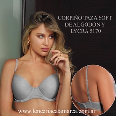 LODY CORPIÑO TAZA SOFT CON ARO DE ALGODON Y LYCRA GRIS 5170G