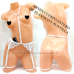 ANDRESSA ARNES DE CUERPO COMPLETO DE ELASTICO Y PUNTILLA BLANCO L 5737B TU