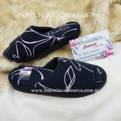 POEMA PANTUFLAS DAMA ABIERTAS DE ALGODON NEGRO 766N