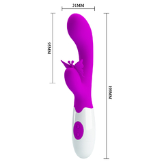 PRETTY LOVE DOBLE ESTIMULADOR CON VIBRADOR 2 MOTORES 30 VELOCIDADES BUTTERFLY KISS BI-014927 en internet