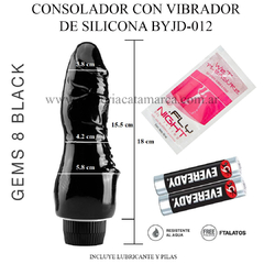 ST CONSOLADOR DE SILICONA CON VIBRADOR GEMS 8 BYJD-012-BLACK