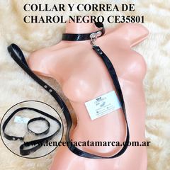 SADO COLLAR DE CHAROL CON CORREA DE CHAROL NEGRO CE 35801