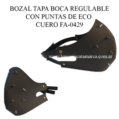 INFARTA SADO BOZAL TAPA BOCA ECO CUERO Y PUAS NEGRO FA-0429-00-1