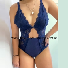 MIN KENDALL BODY TRIANGULO DE LYCRA CON ENCAJE Y TAZA DESMONTABLE AZUL