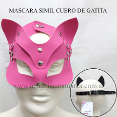 SADO ANTIFAZ GATITA DE SIMIL CUERO FUCSIA KS 35503F