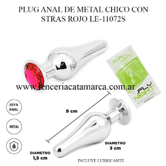 SSA PLUG ANAL DE METAL CHICO CON STRAS ROJO LE-11072S