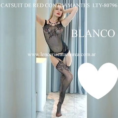 CATSUIT DE RED CON DIAMANTES BLANCO LTY-80796B