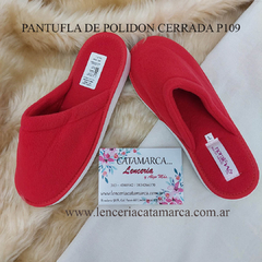 ETIQUETA PANTUFLA DE POLIDON CERRADA ROJO P 109R