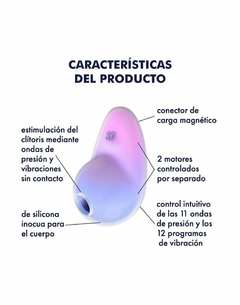 SATISFYER SUCCIONADOR DE CLITORIS 11 MODOS DE PRECION DE AIRE Y 12 MODOS DE VIBRACION RECARGABLE PIXIE DUST 6143 - comprar online