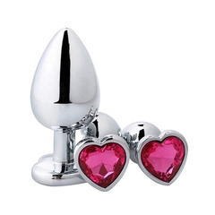 ST PLUG ANAL MEDIANO DE METAL FORMA CORAZON PLM107 PINK / SF-70798