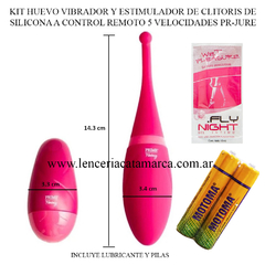 PRIME KIT HUEVO VIBRADOR Y ESTIMULADOR DE CLITORIS DE SILICONA A CONTROL REMOTO 5 VELOCIDADES PR-JURE