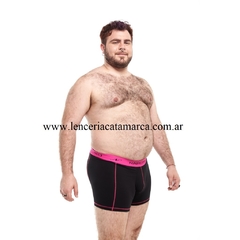 NARCISO BOXER RAKIA ALGODON NEGRO FUCSIA - CATAMARCASEX LENCERIA Y SEX SHOP