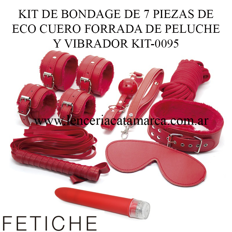 Kit Fetiche 12 Piezas Bdsm Bondage Sadomasoquismo Full Rojo