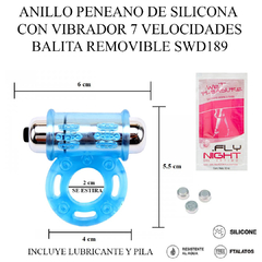 ST ANILLO PENEANO DE SILICONA CON VIBRADOR 7 VELOCIDADES SWD189