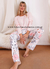 ARAUCA PIJAMA COMBINADO DE MODAL SOFT CON DETALLES Y REMERA MANGAS LARGAS VIDA ROSADO Y ESTAMPADO - CATAMARCASEX LENCERIA Y SEX SHOP