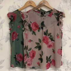 Imagem do Blusa floral com babados