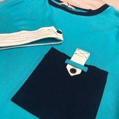Blusa tricolor com bolsinho - loja online