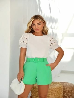 short alfaiataria feminino