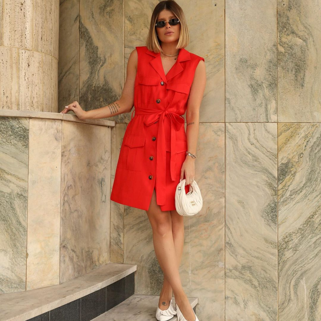Vestido com hotsell gola de blazer