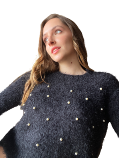 Sweater mohair negro - comprar online
