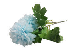 Vara Flor Artificial de Crisantemos 57cm Celeste en internet