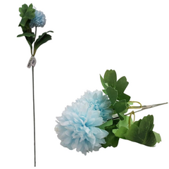 Vara Flor Artificial de Crisantemos 57cm Celeste - comprar online