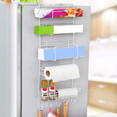 Organizador de cocina colgante porta roll film gancho utencillos