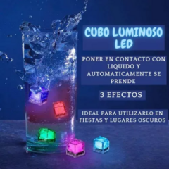 Pack 12 Cubos De Hielo Refrigerantes Reutilizables Luz Led Rgb - Chill Moda