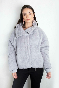 Campera Peluche Gris