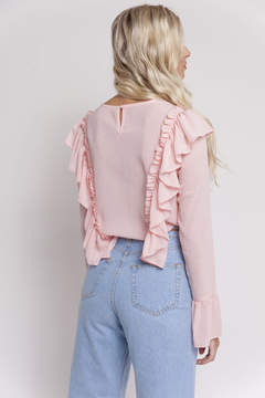 Blusa rosa volados - tienda online