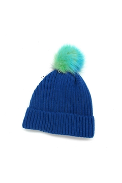 Gorro tejido pompón piel por Unidad