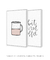 Conjunto com 2 Quadros Decorativos - Café Nórdico - Frase But First Coffee Branco - Rachel Moya | Art Studio - Quadros Decorativos